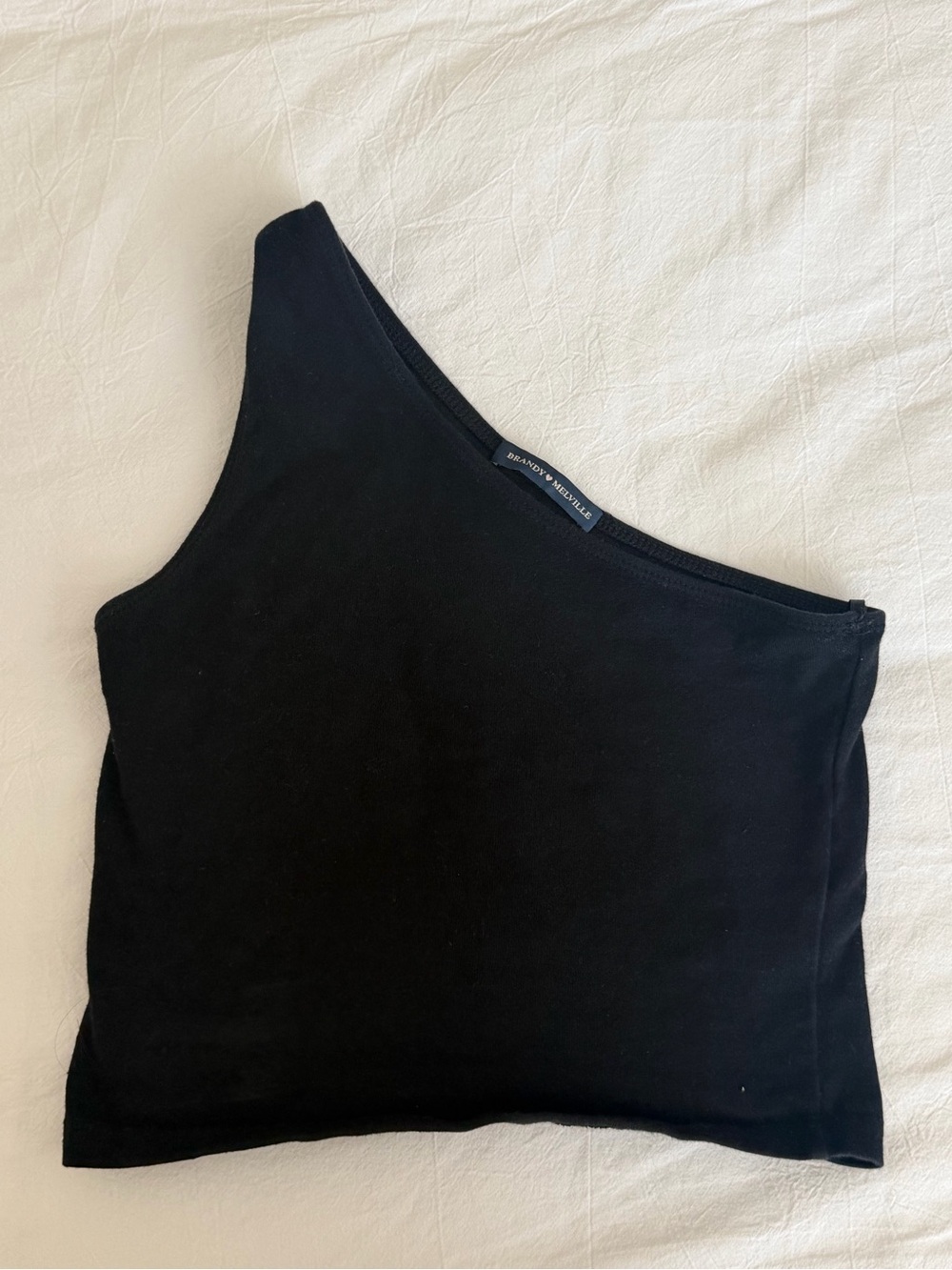 One-Shoulder Black Women's Top